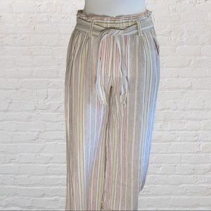 💕 Jolt Paperbag Palazzo Linen Blend Pants